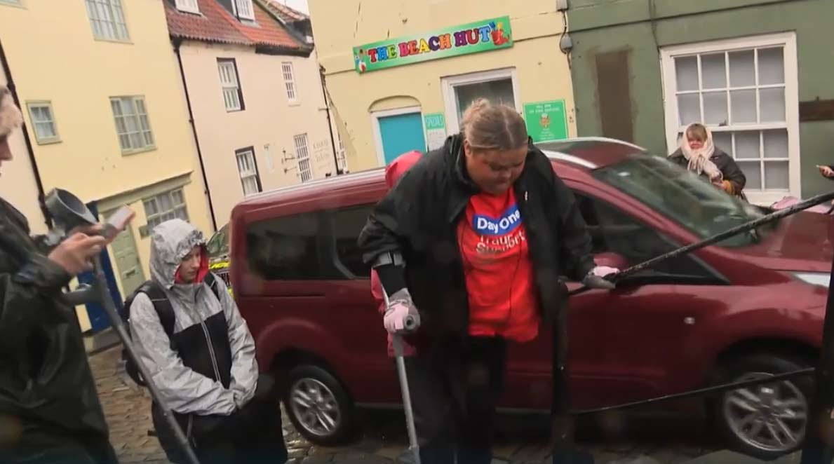 Amputee lucie climbs 199 steps in whitby