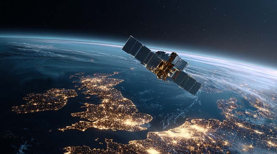 UK Satellite orbiting over teh UK