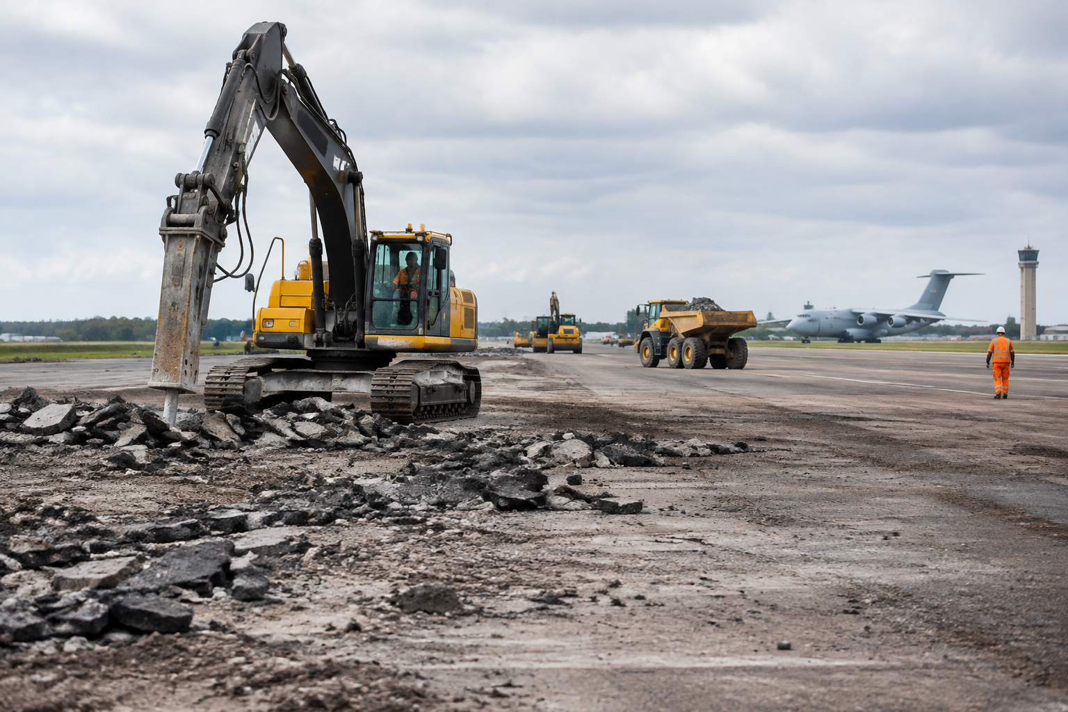 RAF Brize Norton upgrade clears 42,250m³ milestone as runway renewal gathers pace