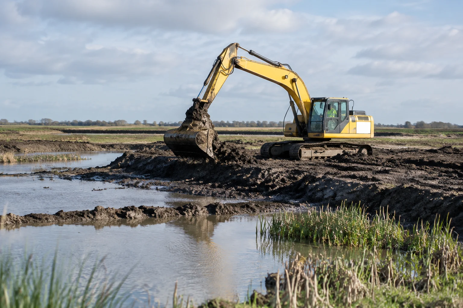 Great Fen diggers begin work on new wetland near Ramsey