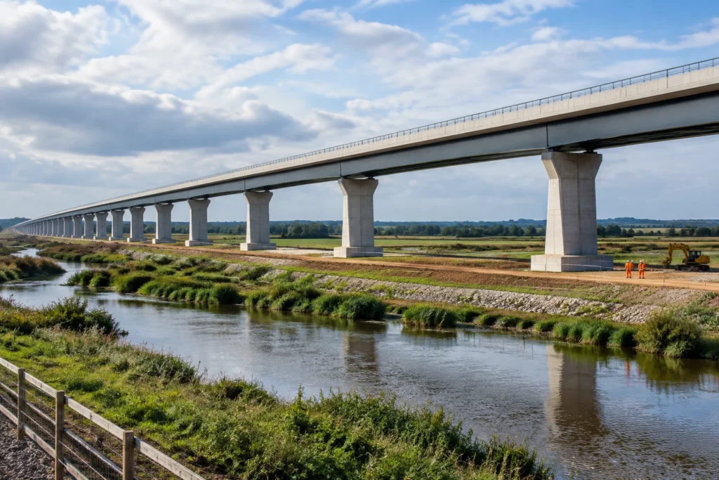 HS2’s 320-metre viaduct completed near Brackley HS2’s 320-metre viaduct completed near Brackley